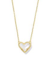 Ari Heart Gold Pendant Necklace in Ivory Mother-of-Pearl by Kendra Scott