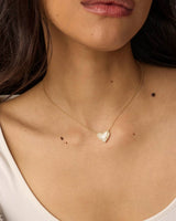 Ari Heart Gold Pendant Necklace in Ivory Mother-of-Pearl by Kendra Scott