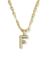 Bubble Letter F Gold Short Pendant Necklace by Kendra Scott