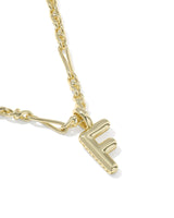 Bubble Letter F Gold Short Pendant Necklace by Kendra Scott