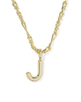 Bubble Letter J Gold Short Pendant Necklace by Kendra Scott