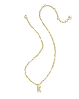 Bubble Letter K Gold Short Pendant Necklace by Kendra Scott