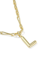 Bubble Letter L Gold Short Pendant Necklace by Kendra Scott
