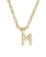 Bubble Letter M Gold Short Pendant Necklace by Kendra Scott