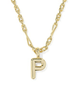 Bubble Letter P Gold Short Pendant Necklace by Kendra Scott