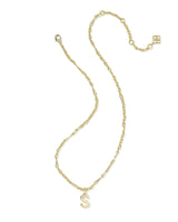 Bubble Letter S Gold Short Pendant Necklace by Kendra Scott