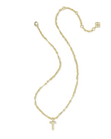 Bubble Letter T Gold Short Pendant Necklace by Kendra Scott