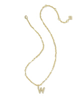 Bubble Letter W Gold Short Pendant Necklace by Kendra Scott