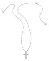 Cross Silver Pendant Necklace in White CZ by Kendra Scott