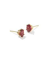 Cailin Gold Crystal Stud Earrings in Red Crystal by Kendra Scott