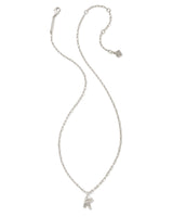 Crystal Letter K Silver Short Pendant Necklace in White Crystal by Kendra Scott