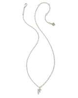 Crystal Letter F Silver Short Pendant Necklace in White Crystal by Kendra Scott