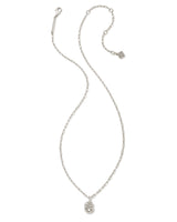 Crystal Letter G Silver Short Pendant Necklace in White Crystal by Kendra Scott