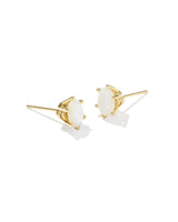 Cailin Gold Crystal Stud Earrings in Ivory Mother-of-Pearl by Kendra Scott