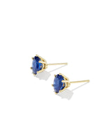 Cailin Gold Crystal Stud Earrings in Blue Violet Crystal by Kendra Scott