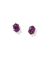 Cailin Gold Crystal Stud Earrings in Purple Crystal by Kendra Scott