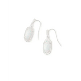 Kendra Scott - Lee Silver Drop Earrings - White Kyocera Opal