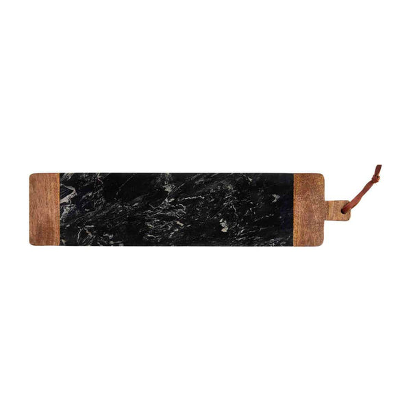 Mudpie - Cutting Board - Long Wood Blk Marble