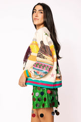 Queen of Sparkles - Multi Vintage Cowboy Santa Sweatshirt