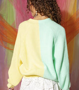 Queen of Sparkles - Sweater - Pastel Colorblock Bunny