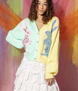 Queen of Sparkles - Sweater - Pastel Colorblock Bunny