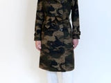 Camouflage Embroidered Trench Coat
