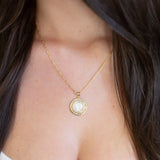 Mother Mary Necklace in Pearl by Joy Dravecky