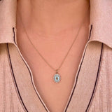Mini Lady Lourdes Necklace in Aqua by Joy Dravecky