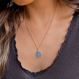 Lady Lourdes Pendant in French Blue by Joy Dravecky