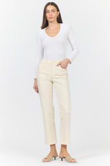 Anika Straight Leg Jean Wheat view 4