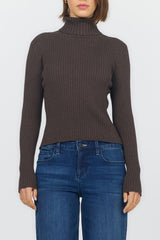 Dear John Denim Arlen Cashmere Turtleneck Sweater in Dark Chocolate