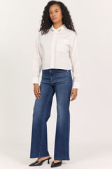 Cropped Adrianna Shirt Rhinestone White view 4