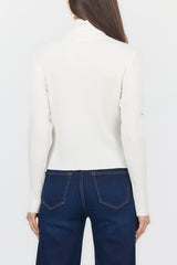 Dear John Denim Arlen Cashmere Turtleneck Sweater in Off White