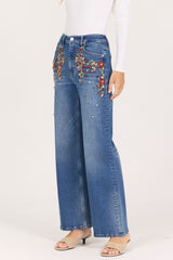 Fiona Wide Leg Jean Crown Jewel view 2