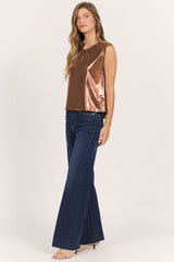 Charli Lurex Muscle Tee Bronze Ore view 4