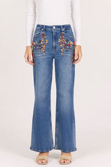 Fiona Wide Leg Jean Crown Jewel