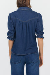 Antonia Button Down Shirt in Dark Cobalt by Dear John Denim