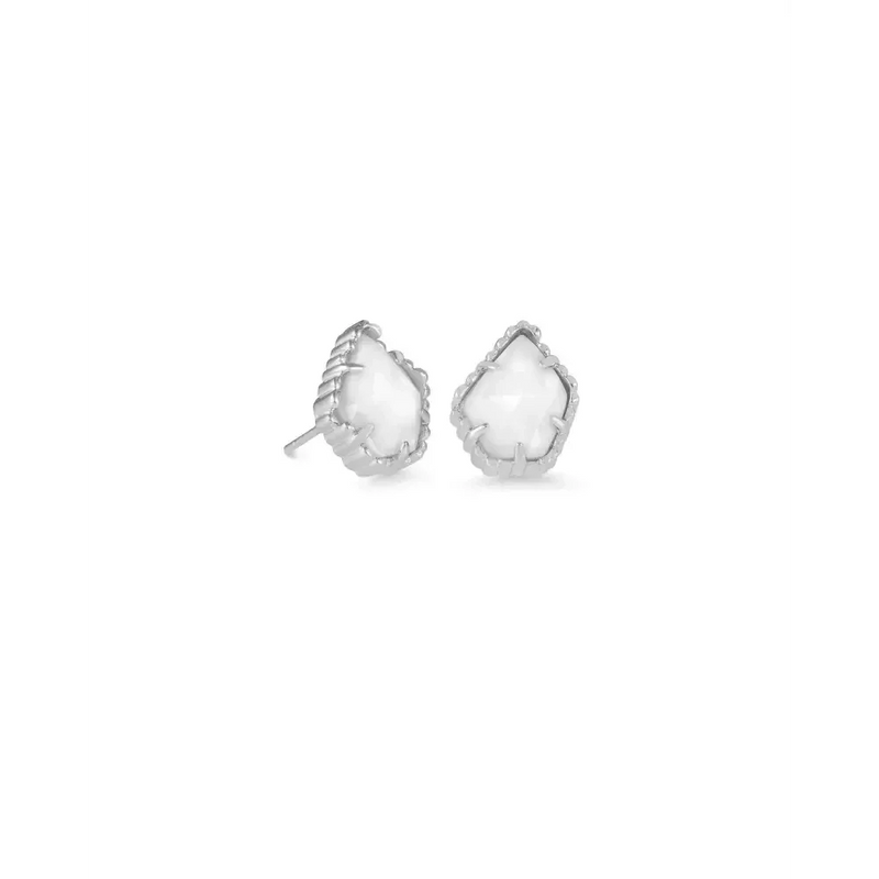 Kendra Scott - Tessa Silver Stud Earrings - White Mother