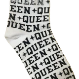 Queen Of Sparkles - White & Black Socks