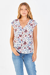 Dear John Denim - Tops - Yanis Printed Top Lotus Trail