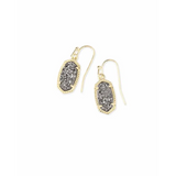 Kendra Scott - Lee Gold Drop Earrings - Platinum Drusy