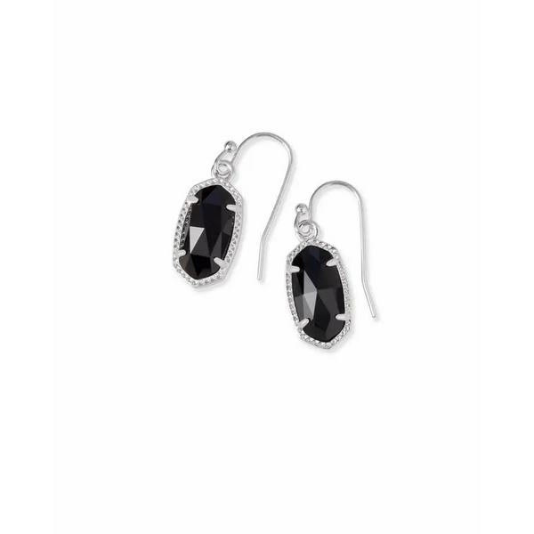 Kendra Scott - Lee Silver Drop Earrings - Black