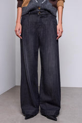 Brooke Tailored Wide-Leg Jeans in Film Noir - view 1
