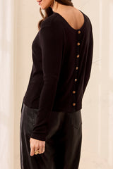 Wear Two Ways Button-Front Knit Top in Black - view 2