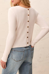 Wear Two Ways Button-Front Knit Top in Cream - view 2