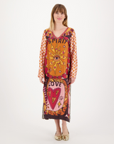 ME369 Violet V-Neck Sunset T-Dress, front