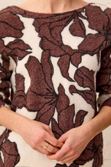 Wear Two Ways Floral Sweater in Saddle Brown - view 3
