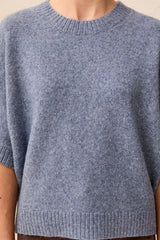 Lofty Extended-Sleeve Sweater in Heather Denim - view 3