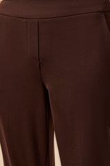 Twill Cuffed Straight-Leg Pull-On Pants in Espresso - view 4