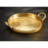 India Handicrafts Inc - Gilded Hammered Handle Tray 4